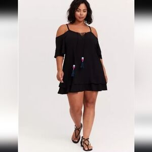 Torrid Mini Cold Shoulder Coverup Dress
